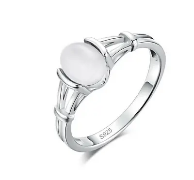S925 Sterling Silver Wedding Ring/Twilight Bella Swan Ring Moonstone Ring Size 7 • $83.73