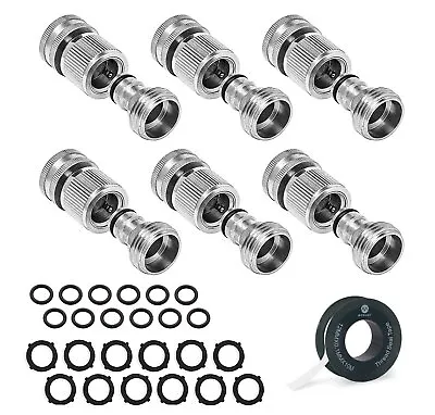Morvat Nickel Plated Brass Accessory Quick Connect Garden Hose Fittings 6 Pack • $15