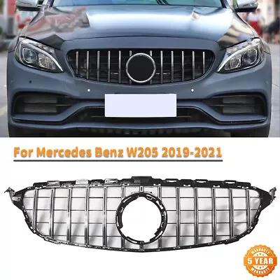 Silver GT R AMG Grille Front Bumper Grill For 2019-2021 Mercedes W205 C200 C300 • $60.26