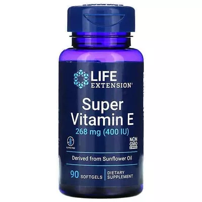 Life Extension Super Vitamin E  268mg 400 IU 90gels Non Synthetic  All Natural • $18.88