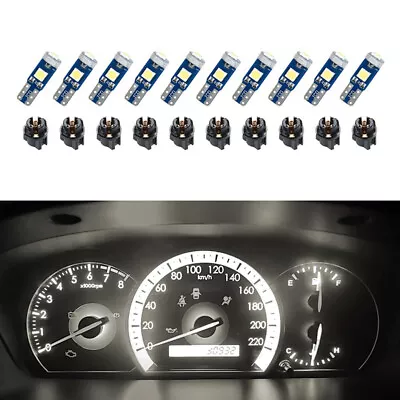 10Pcs T5 LED Lights Car Dashboard High Light Bulb 3030-3SMD Warm White Light • $6.17