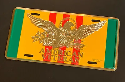 AMERICAN VETERAN OF VIETNAM License Plate - Dated 1990 * Embossed * Metal * Rare • $14