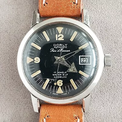 1960s Dorly  Water Elf  Vintage Automatic Diver Watch 20ATM All Steel 36mm Case • $365