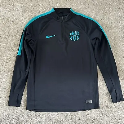 Nike Barcelona 2014/2015 Soccer Training Long Sleeve Sweater Jacket Zip Jersey M • $59.50