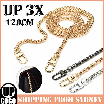 $6.99 • Buy 120cm Handbag Shoulder Strap Bag Purse Smooth Metal Replacement Chain Crossbody