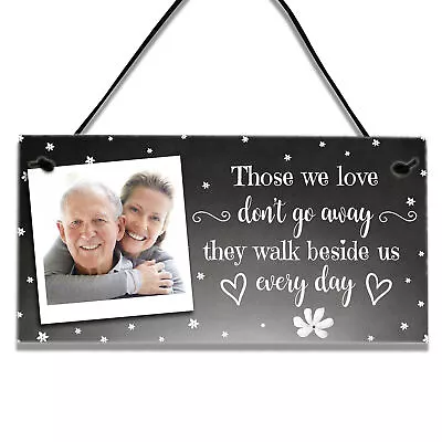 Personalised Photo Memorial Bereavement Gifts Loss Love In Heaven Plaque Sign • £3.99