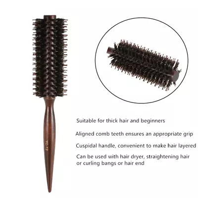 Bristle Hair Comb Quiff Roller Curling Rolling Brush DIY Hairdressing Tool • $11.89