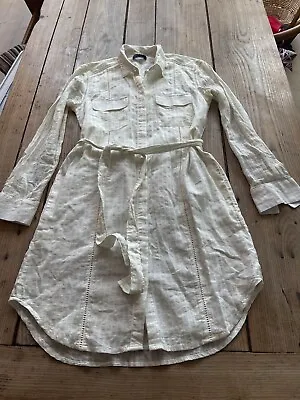 £4.99 • Buy Gorgeous GAP Ivory White Lightweight Cotton Voile Belted Shirt DRESS, XS