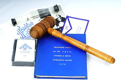 Frankford Masonic Lodge No.292 Freemasonry Hardcover Meeting Book Gavel & More! • $35.40