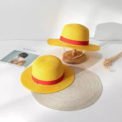 One Piece Anime Monkey D. Luffy Straw Hat Anime Summer Cosplay Cap Manga • $15.23