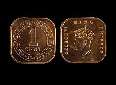 £2.85 • Buy MALAYA (Malaysia) King George VI One Cent Coin Date 1945 Tower Hill VG++