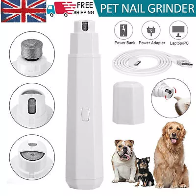 Electric Dog Toe Nail File Grinder Clippers Cat Pet Claw Grooming Trimmer Tools • £8.25