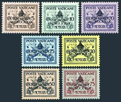 Vatican City #Mi73-Mi79 MNH CV€140.00 1939 Interregnum Sede Vacante [61-67] • $116.88