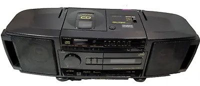 Vintage JVC Portable Boombox CD Player AM FM Radio Cassette Player Tested Works • $99.95