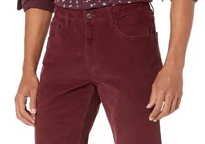 Goodfellow Mens 5 Pocket Pant Corduroy Stretch Jeans 32x34 SLIM Maroon Berry NWT • $28.95