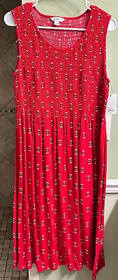 NWT! CROFT & BARROW Size Petite Large PL Women's Sleeveless RED Dress 100% Rayon • $18.99