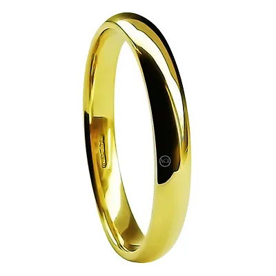 3mm 18ct Yellow Gold Wedding Rings Court Comfort UK HM M Hvy & X Heavy 750 Band • £281.79