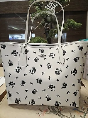 Coach City Tote With Floral Print Coated Canvas & Leather Chalk Multi NWT $398 • $172.99