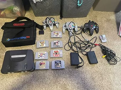 Nintendo 64 N64 Console Game Lot Bundle Travel Bag 7 Games 3 Controllers +more • $117.50