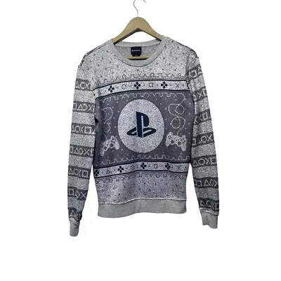 PlayStation Gray Graphic Long Sleeve Pullover Sweater Size Small • $24.95