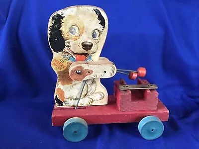 Vintage Fisher Price Merry Mutt #473 Working Musical Pull Toy 1949-1954 • $15.99