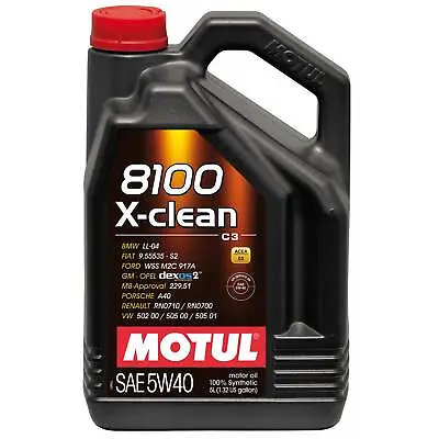 Motul 8100 X-Clean 5W40 Fully Synthetic Engine Oil - 5 Litres • £39.64