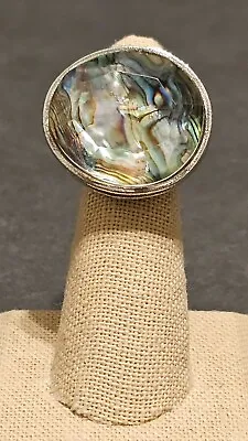 Silpada 925 Sterling Silver Abalone  Classic Rock  Ring ~ R2760 ~ Size 6 ~ 6-1/2 • $40