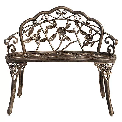 NEW 39 -inch Antique Style Patio Porch Garden Bench Aluminum Outdoor Chair Rose • $109.95