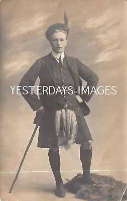 Highlander Fashion Kilt Sporran McGeachie Dunoon Studio Postcard (26) • £26.50
