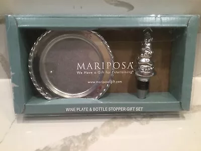 Mariposa Wine Plate & Christmas Tree Bottle Stopper Set • $29.99