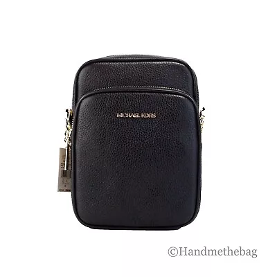 Michael Kors Flight Black Pebbled Leather North South Chain Crossbody Bag • $94