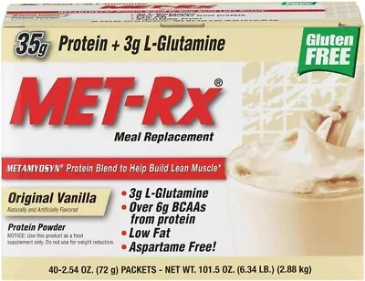 Met-Rx Meal Replacement Drink Mix Original Vanilla 40 Pckts • $149.99