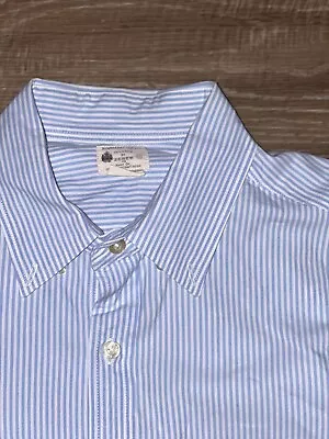 J Crew Sunwashed Oxford Tailored Long Sleeve Shirt Blue 100% Cotton Sz Medium • $18.99