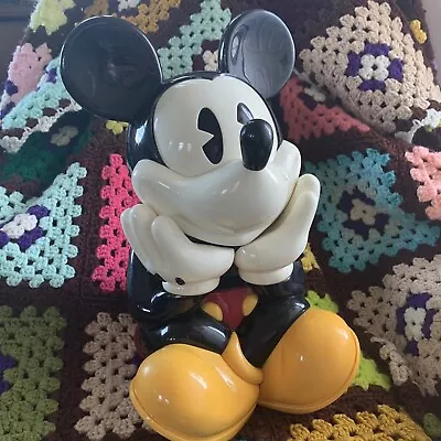 Vintage Rare Walt Disney Mickey Mouse Talking Cookie Snack Treat Jar Working 80s • $45
