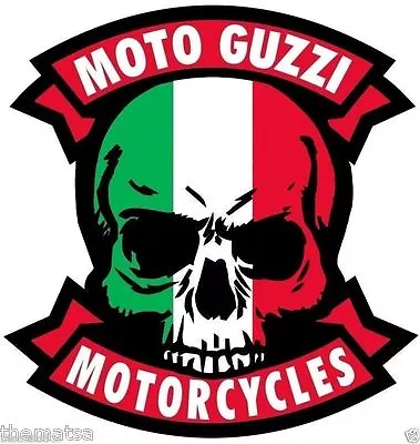 Moto Guzzi Motorcycle Italy Skull Box Helmet Bumper Sticker Decal Made In Usa • $16.99