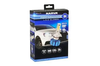 Narva H4 LED Headlight Globes Performance Kit GEN III H4 12/24V 18444 • $157.25