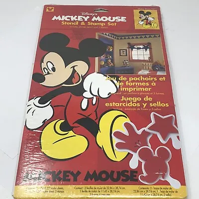 NIP Vintage Disney Mickey Mouse Stencil &stamp Craft Decor Set 2000 Room Decor+* • $4.36