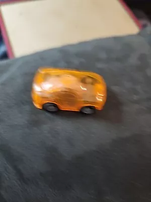 Pull Back Car Miniature Racer 2in Orange Translucent Plastic Rubber Tires • $3