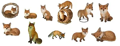 Foxes By Vivid Arts - Real Life Sculptures Decorative Indoor & Outdoor Ornaments • £129.99