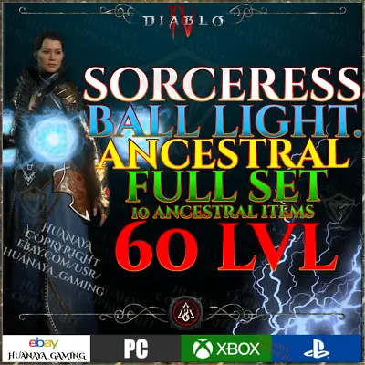Diablo 4 🗲 Ball Lightning Sorceress 🗲 Full Ancestral Set 🗲 Ladder Season 2 • $49.99