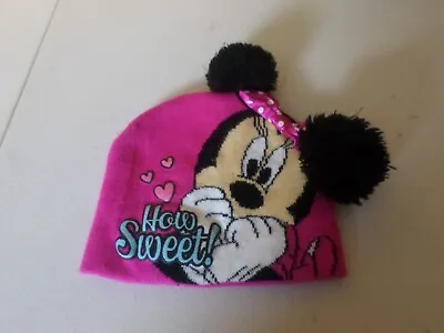 Disney Minnie Mouse Toddler Beanie Hat With Pompom Ears • $8.99