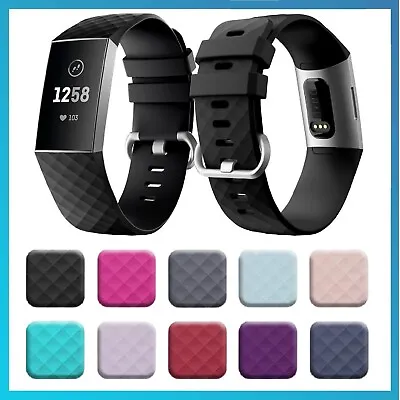 For Fitbit Charge 3 4 Sports Band Silicone Replacement Strap Wristband Bands • $17.38