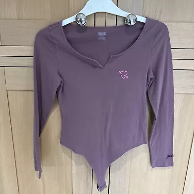 Victorias Secret PINK Body Suit Long Sleeve One Piece Size Medium • $1.24