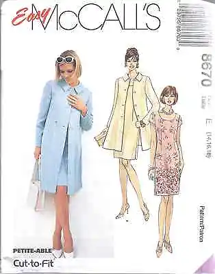 8670 UNCUT Vintage McCalls SEWING Pattern Misses Unlined Jacket Dress FF OOP SEW • $4.89