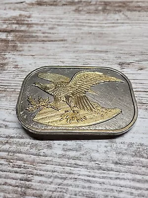 Vintage Brass Belt Buckle Eagle W/ Shield Numbered • $9.99