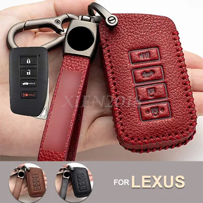 Leather Remote Key Fob Cover Case Shell For Lexus IS ES GS RC NX RX LX Keychain • $27.80