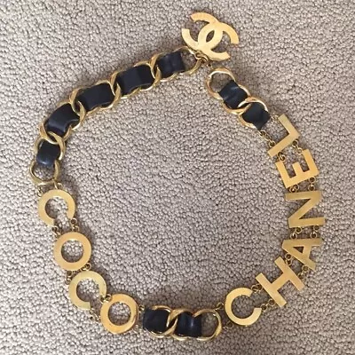 Chanel Iconic Massive Cc Belt Leather Vintage Chain Charm Necklace Logo 33 Inch • $4900