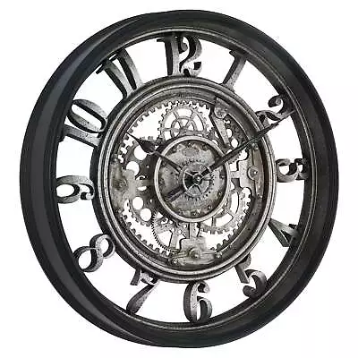Better Homes And GardensIndoor Rustic Metal Arabic Moving Gear Analog Wall Clock • $32.94