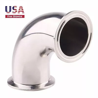2'' Tube OD Sanitary Ferrule Elbow 90 Degree Pipe Fitting SS304 Tri Clamp 2''  • $19.99