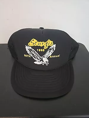 VTG 1995 '95 Sturgis 55th Motorcycle Rally Mesh Trucker Hat Snapback Cap Eagle • $19.99